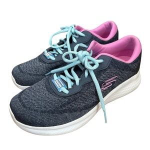 Skechers Womens Size 7.5 Skech-Lite Pro Navy Blue Pink Sneakers Athletic Comfort